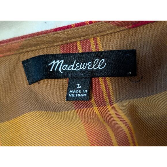 Madewell Plaid Babydoll Cami Dress Size L - Picture 4 of 7